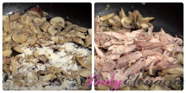 Жареная картошка с грибами шампиньонами и луком на сковороде