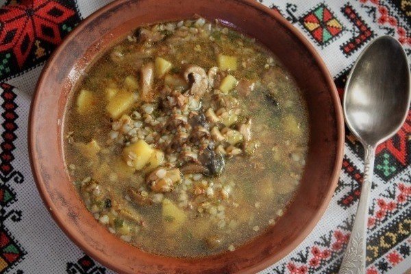 Грибной суп с гречкой